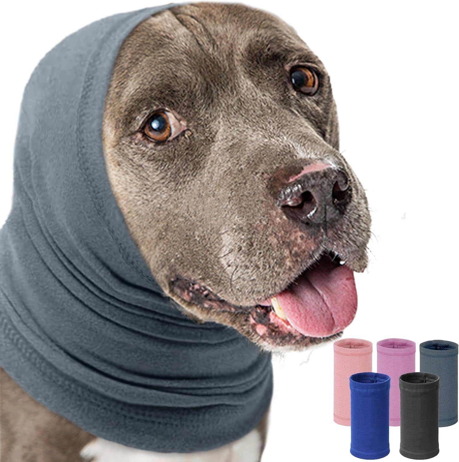 Purple Calming Dog Ear Cover - Noise Protection & Anxiety Relief for Dogs and Cats | Dog Ear Muffs & Calming Hood, Large Size Headband for Pet Comfort