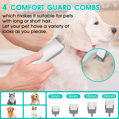 5-in-1 Pet Grooming Kit & Vacuum with 11Kpa Low-Noise Suction – 3 Adjustable Modes, 2.5L Dustbin, Ideal for Dogs, Cats, and All Pets