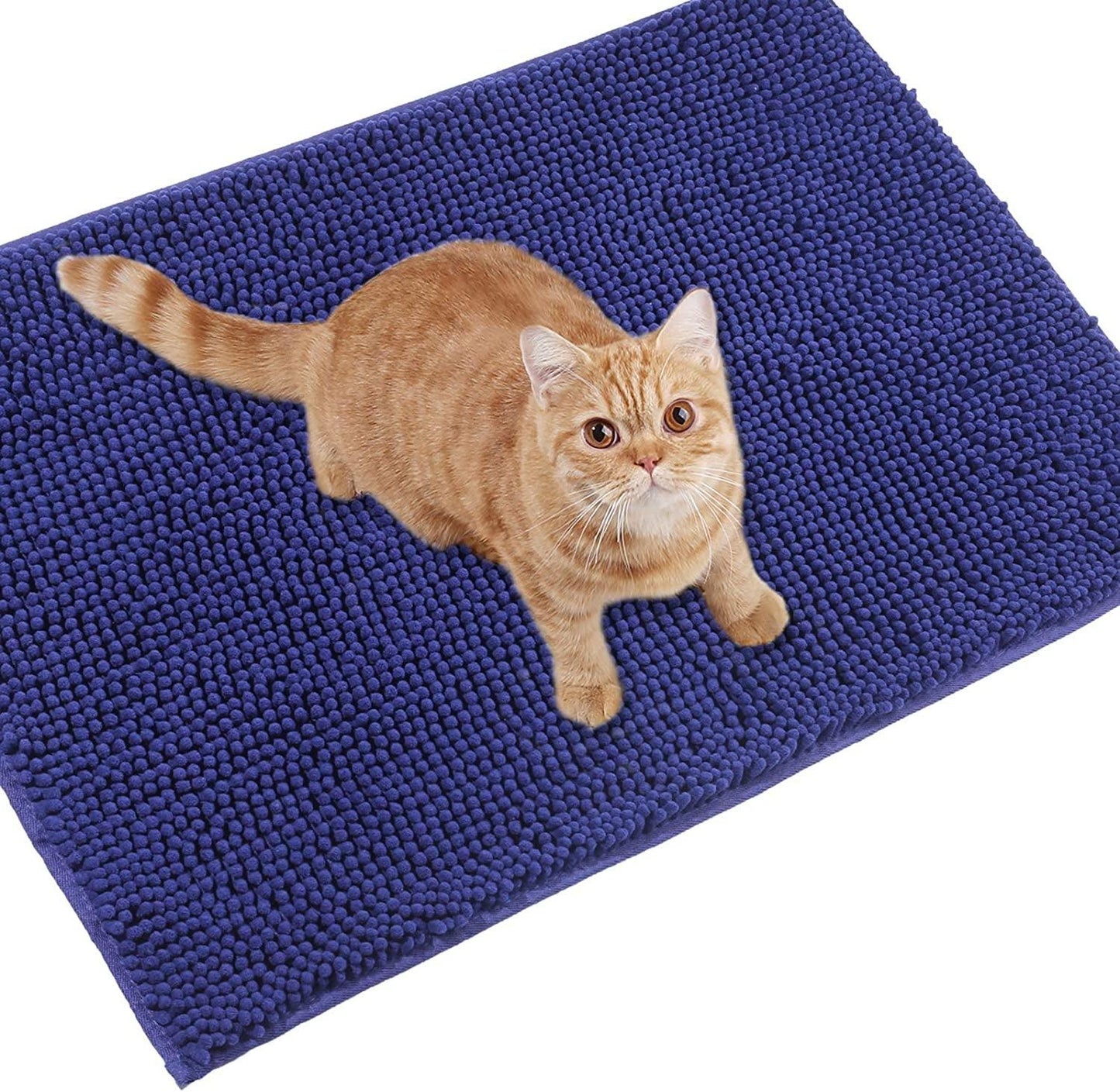 Cat Litter Mat 31’’ x 20’’ – Waterproof, Non-Slip, Litter Trapping Rug, Soft on Paws, Machine Washable, Durable Grey Kitty Mat for Easy Cleanup