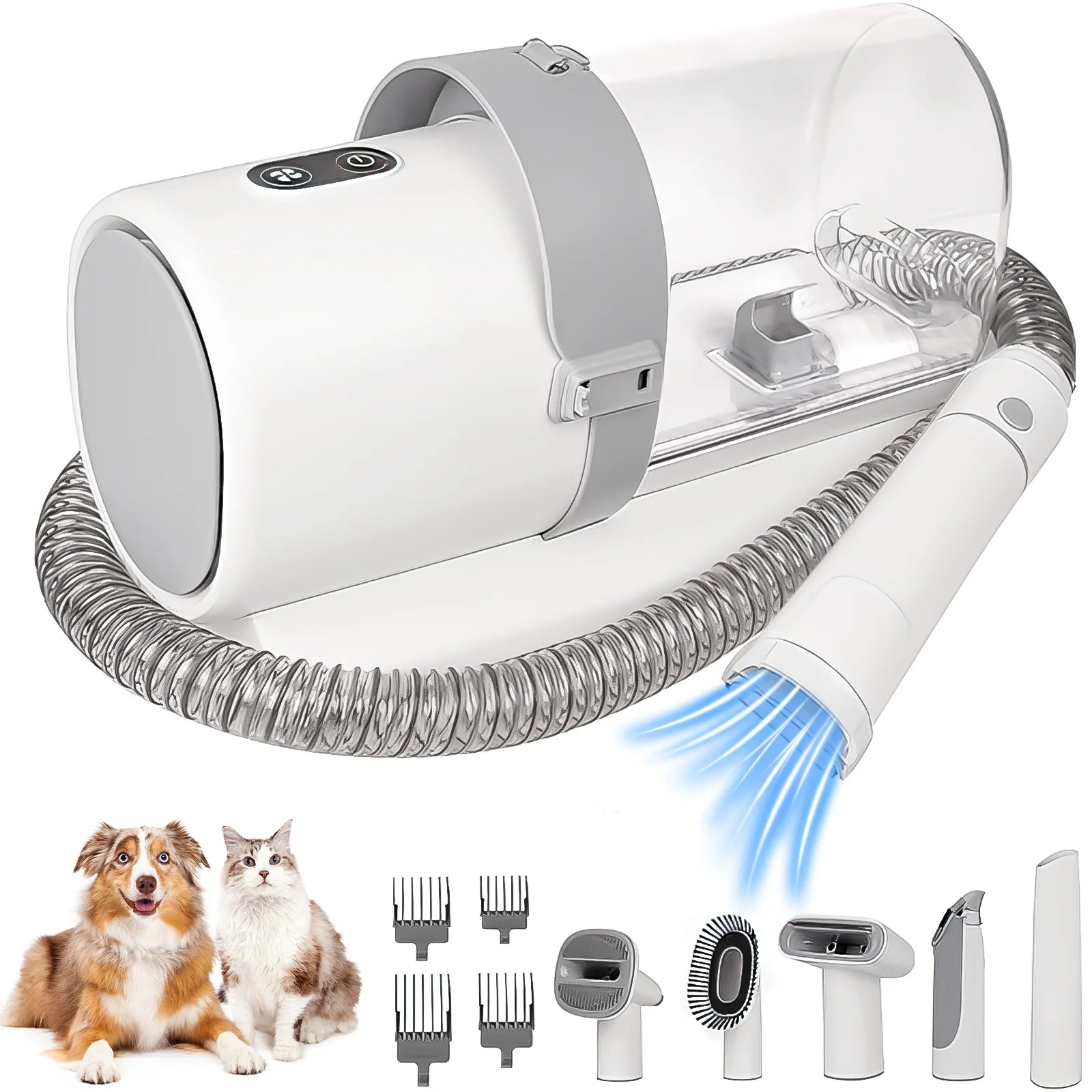 5-in-1 Pet Grooming Kit & Vacuum with 11Kpa Low-Noise Suction – 3 Adjustable Modes, 2.5L Dustbin, Ideal for Dogs, Cats, and All Pets