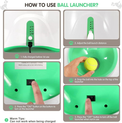 Automatic Ball Launcher Dog Throwing Machines Toy Interactive Tennis Pet Thrower